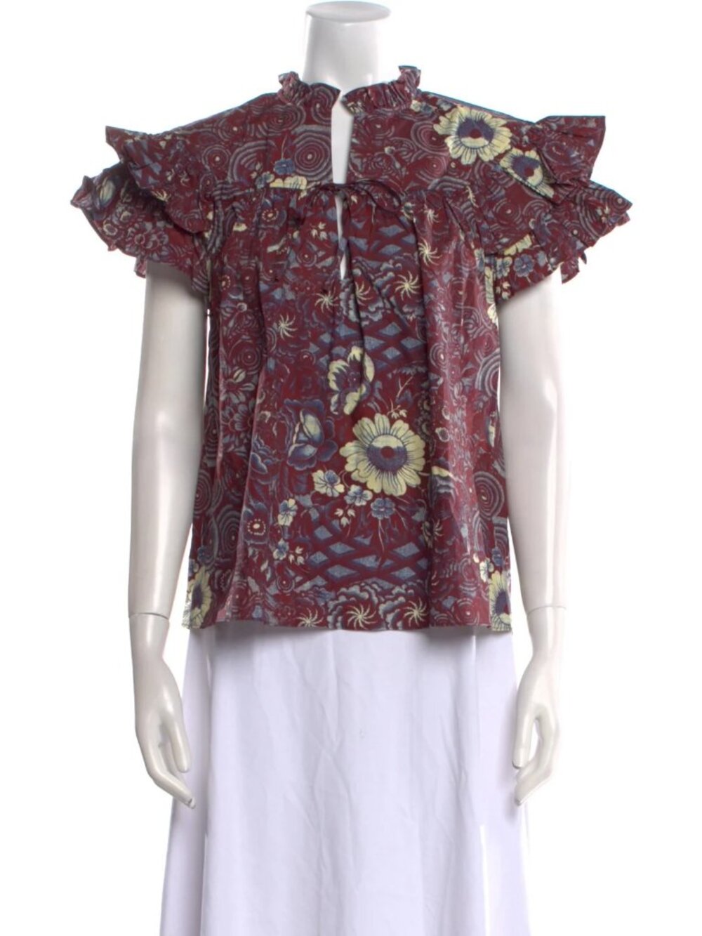 Ulla Johnson  Lace Pattern Mock Neck Blouse